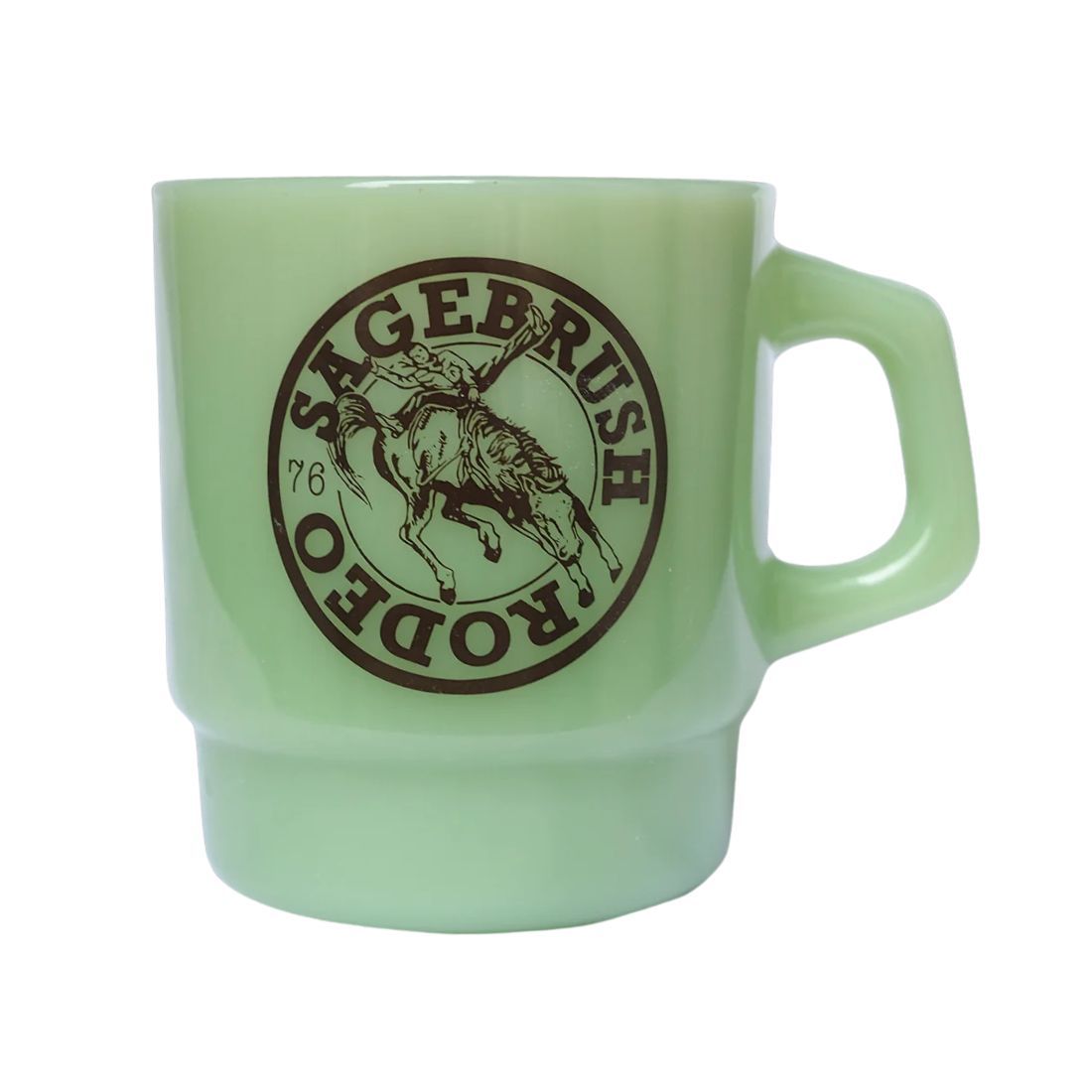 Custom 8 oz Vintage Jade Glass Coffee Mug