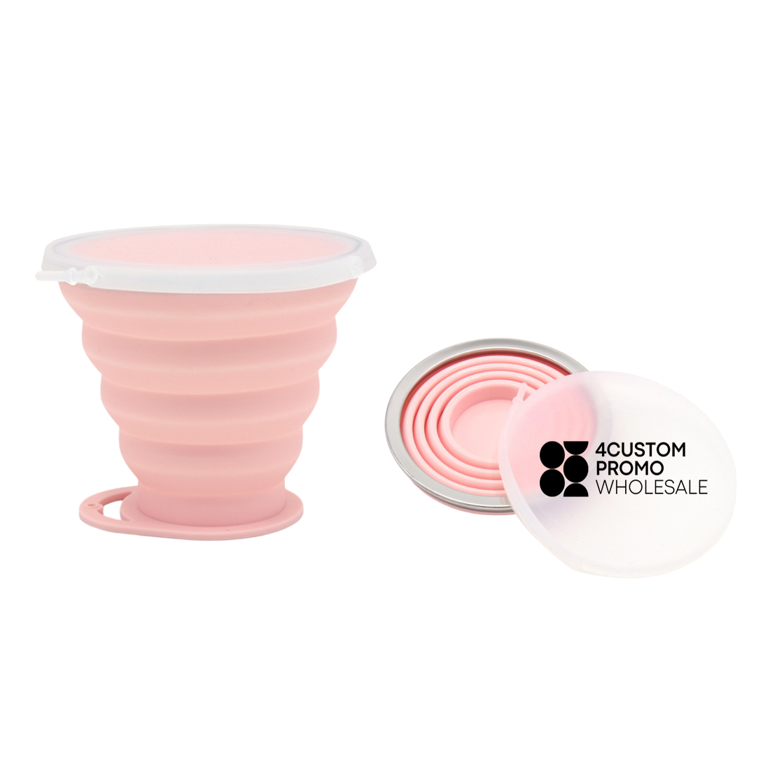 Custom 9 oz Silicone Collapsible Travel Cup w/ Lid