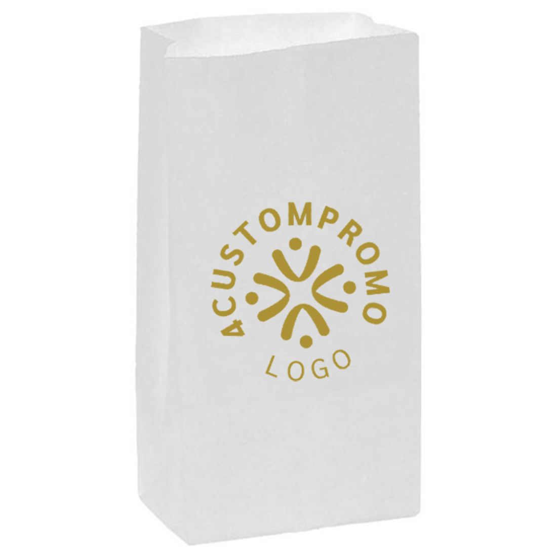 Custom Advertising White Kraft Paper Grocery Bag - 11.8