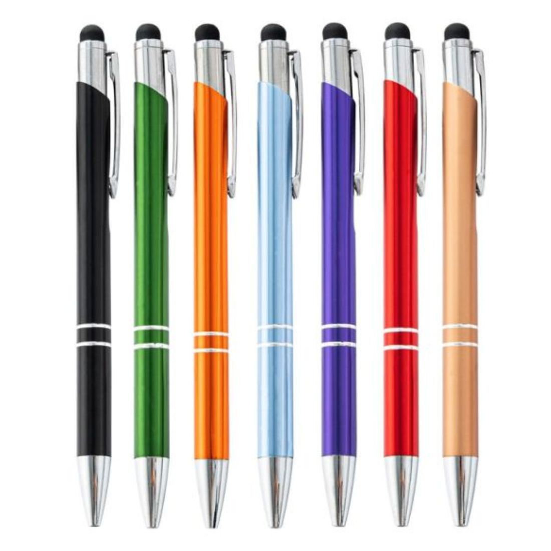 Custom Aluminum Push Ballpoint Pen with Stylus