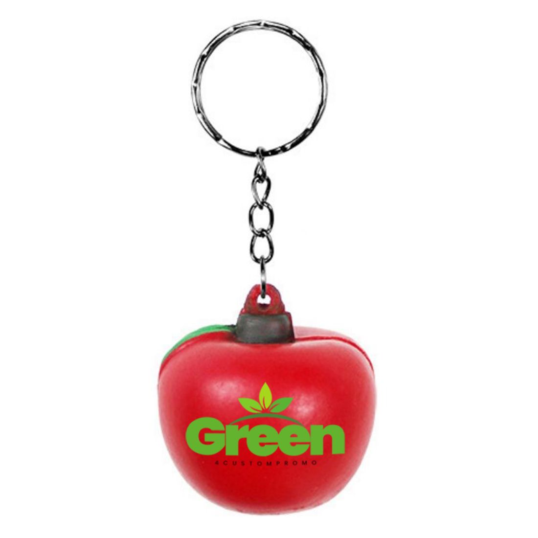 Custom Apple Shaped PU Stress Ball Keychain