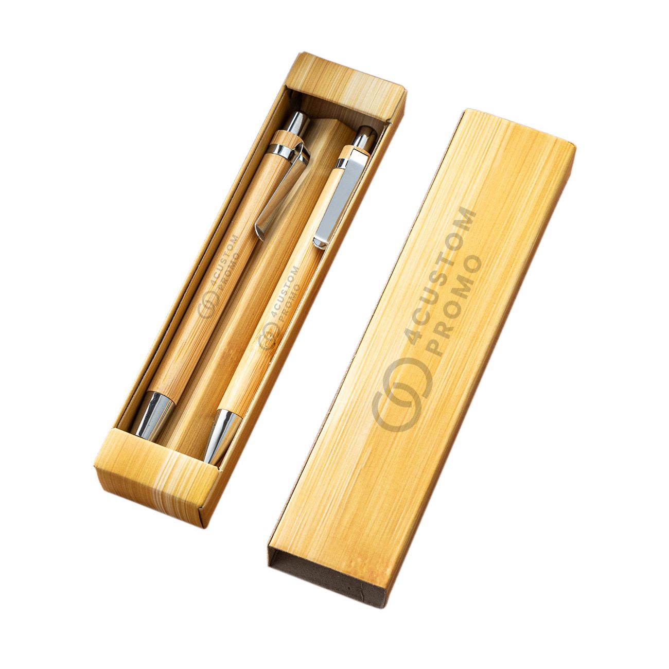 Custom Bamboo Ballpoint Pens Gift Set