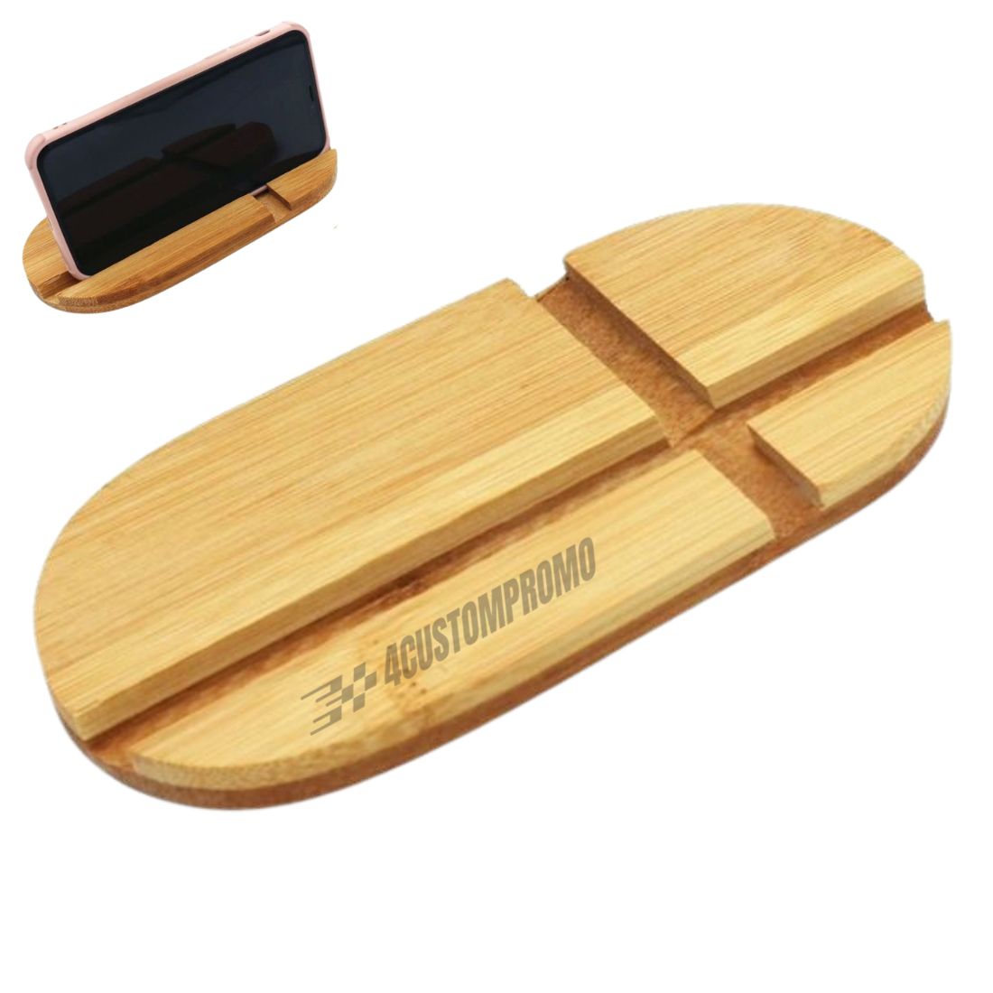 Custom Bamboo Phone & Tablet Holder