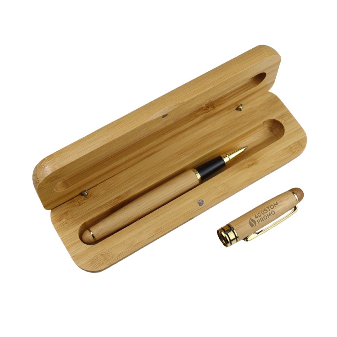 Custom Bamboo Rollerball Pen Set
