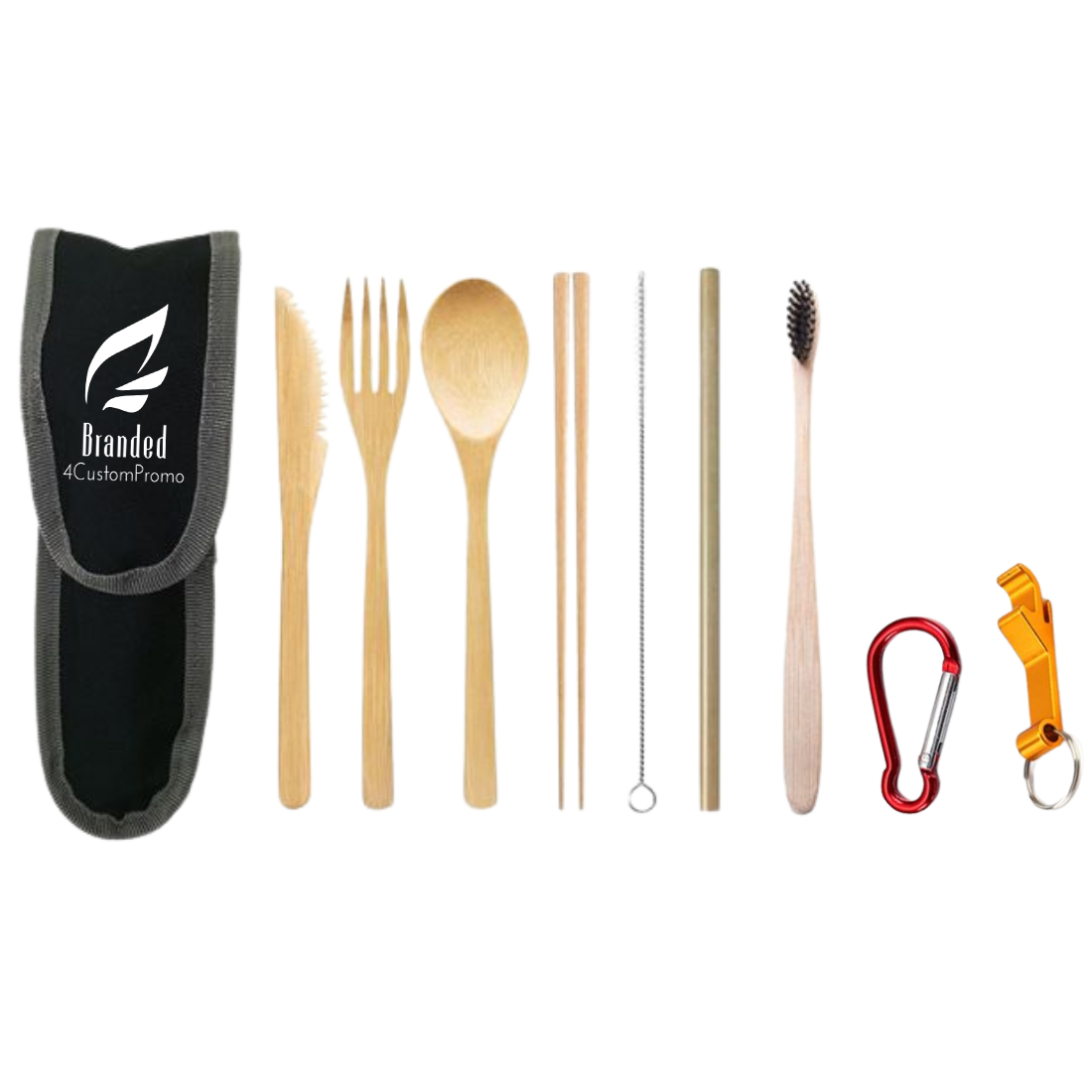 Custom Bamboo Travel Cutlery Set