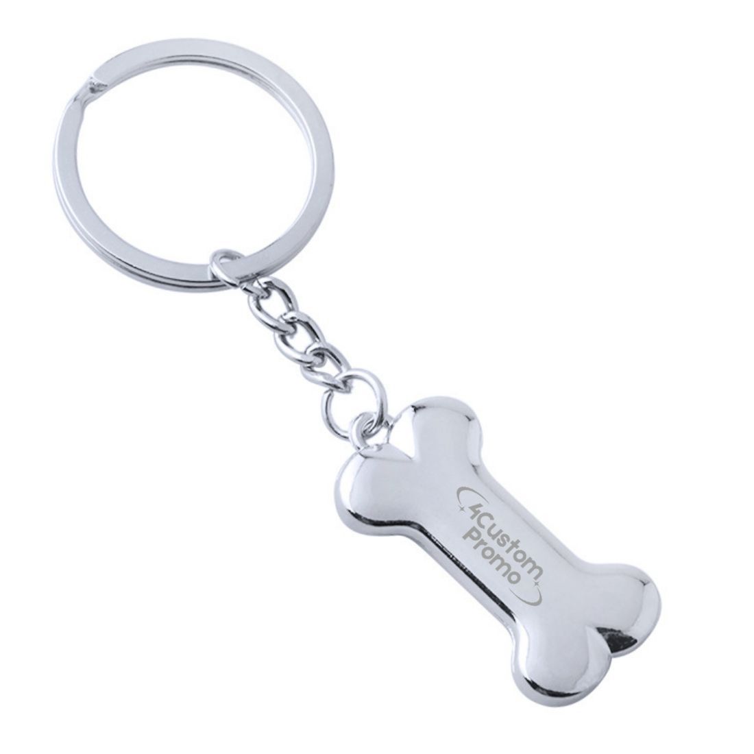 Custom Bone Shaped Metal Keychain