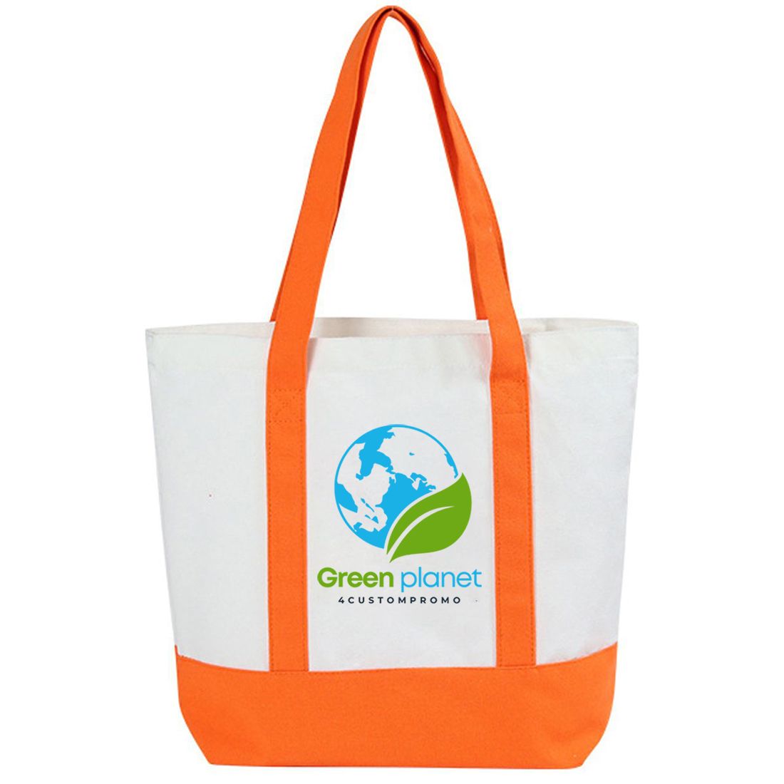 Custom Canvas Tote Bag with Colored Base - 15.5