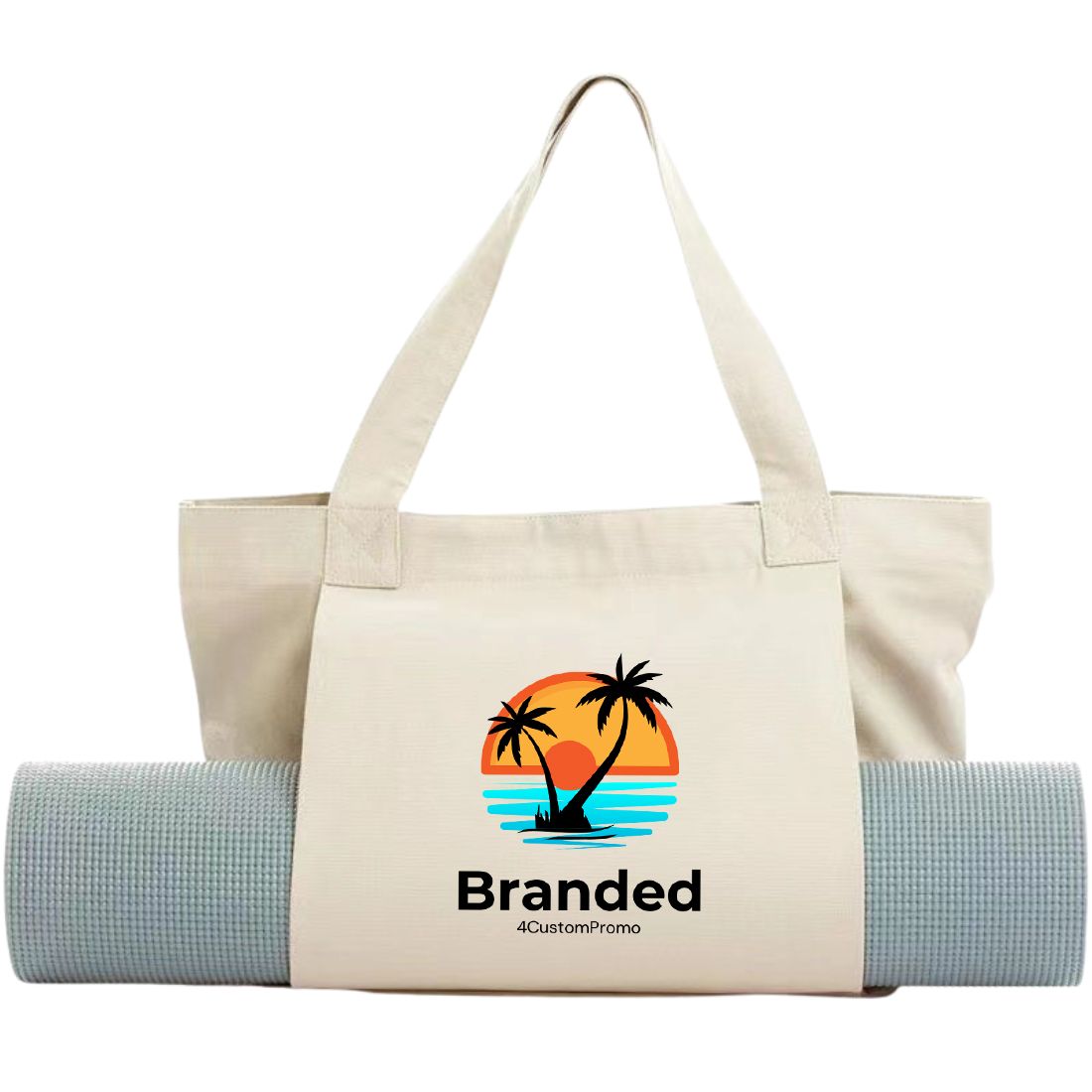 Custom Canvas Tote Bag with Yoga Mat Carrier