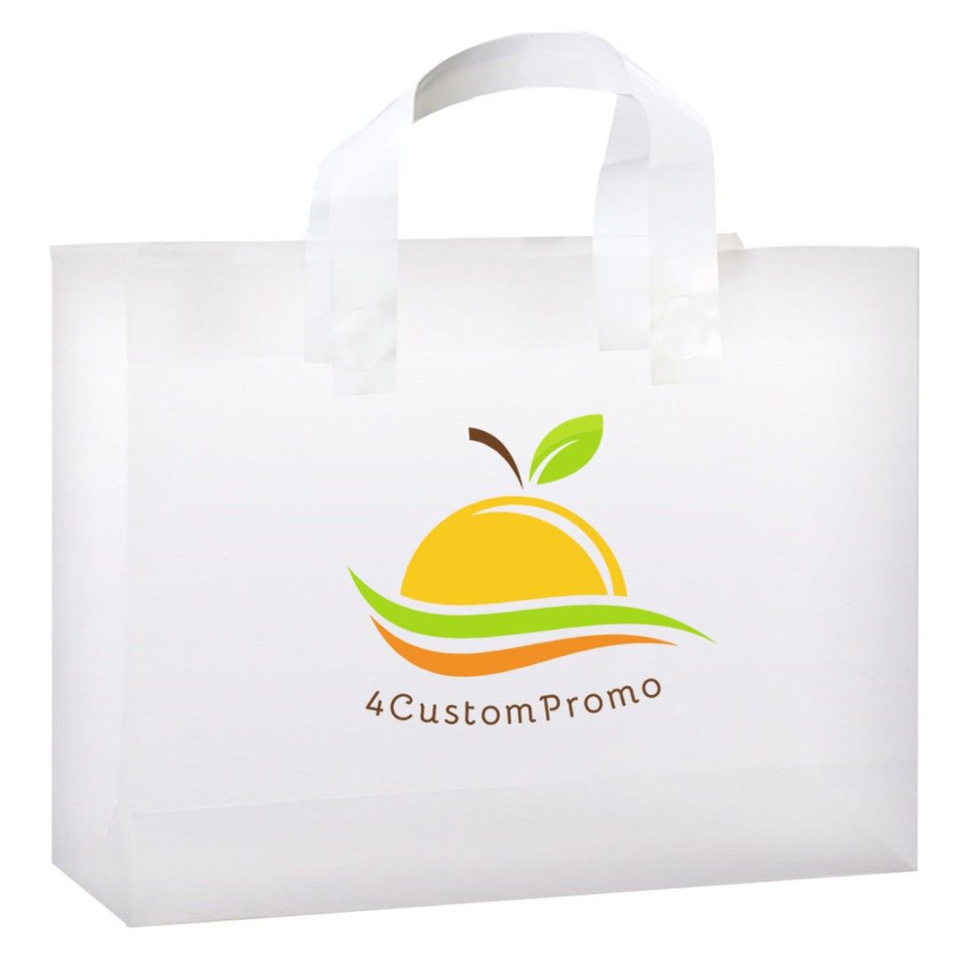 Custom Clear Frosted Soft Loop Plastic Bag - 16