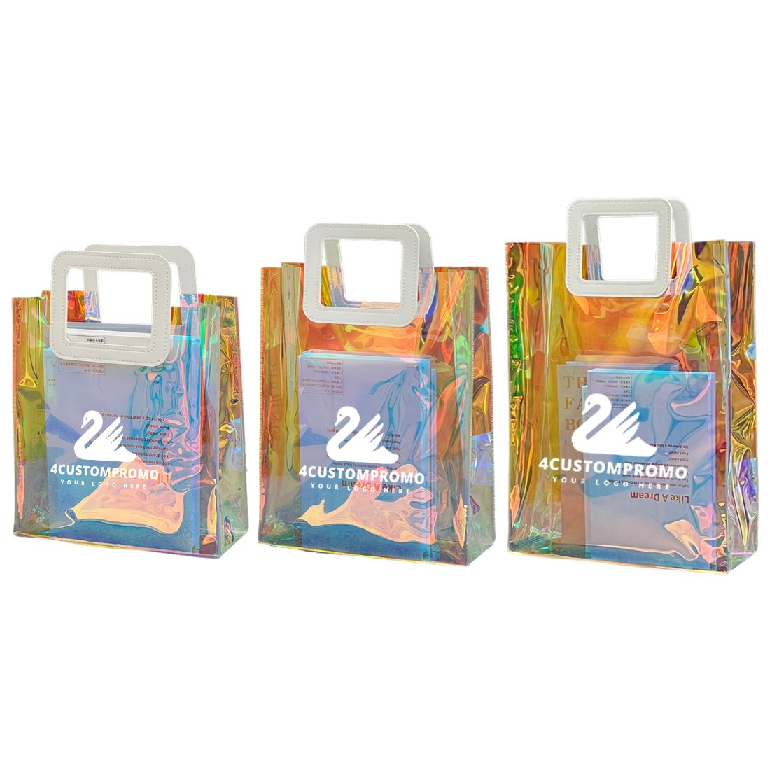 Custom Clear Holographic PVC Gift Tote Bag