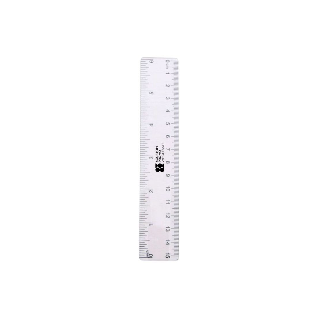 Custom Clear Plastic Ruler - 6 inch/15 cm