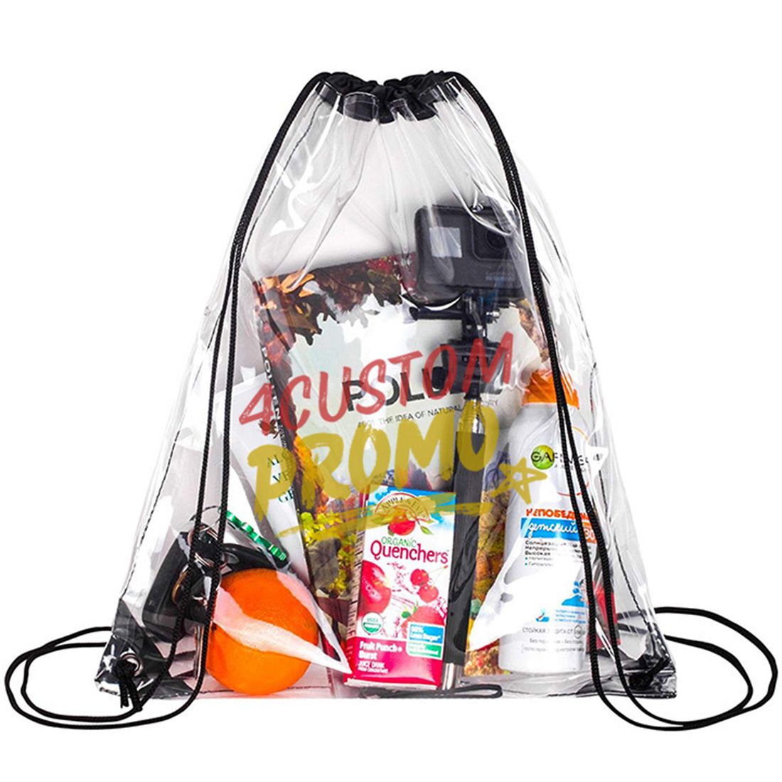 Custom Clear Stadium Approved PVC Drawstring Bag - 13