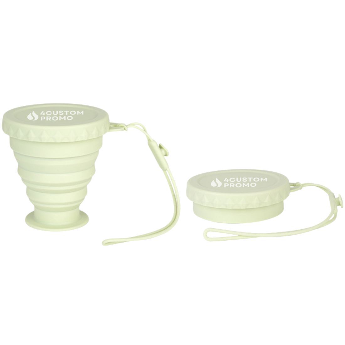 Custom Collapsible Silicone Cup with String - 6.7 oz