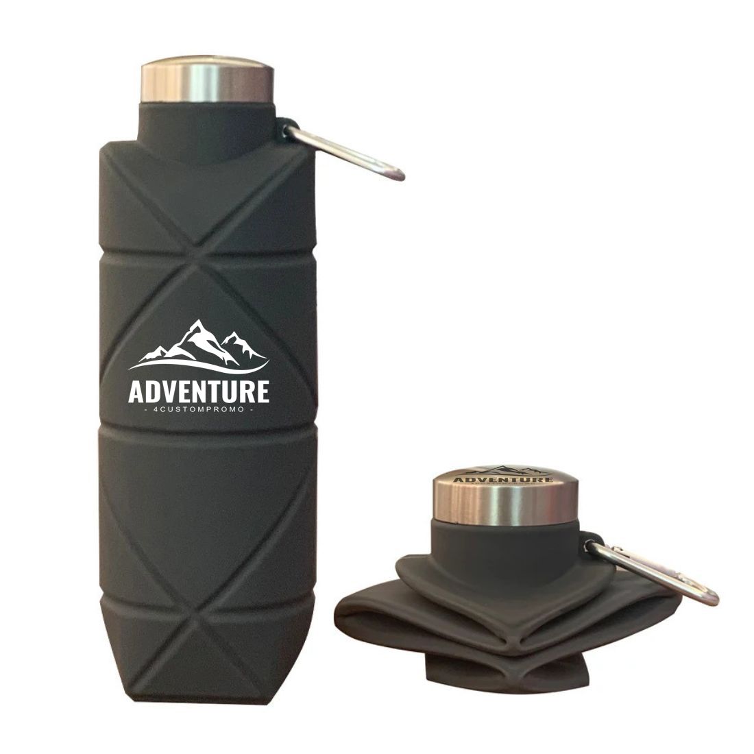 Custom Collapsible Silicone Water Bottle - 23 oz