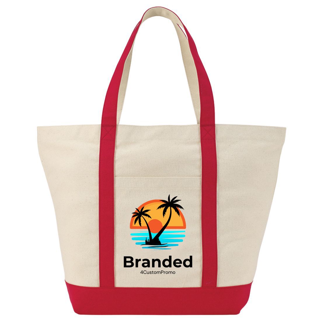 Custom Cotton Canvas Boat Tote Bag - 22