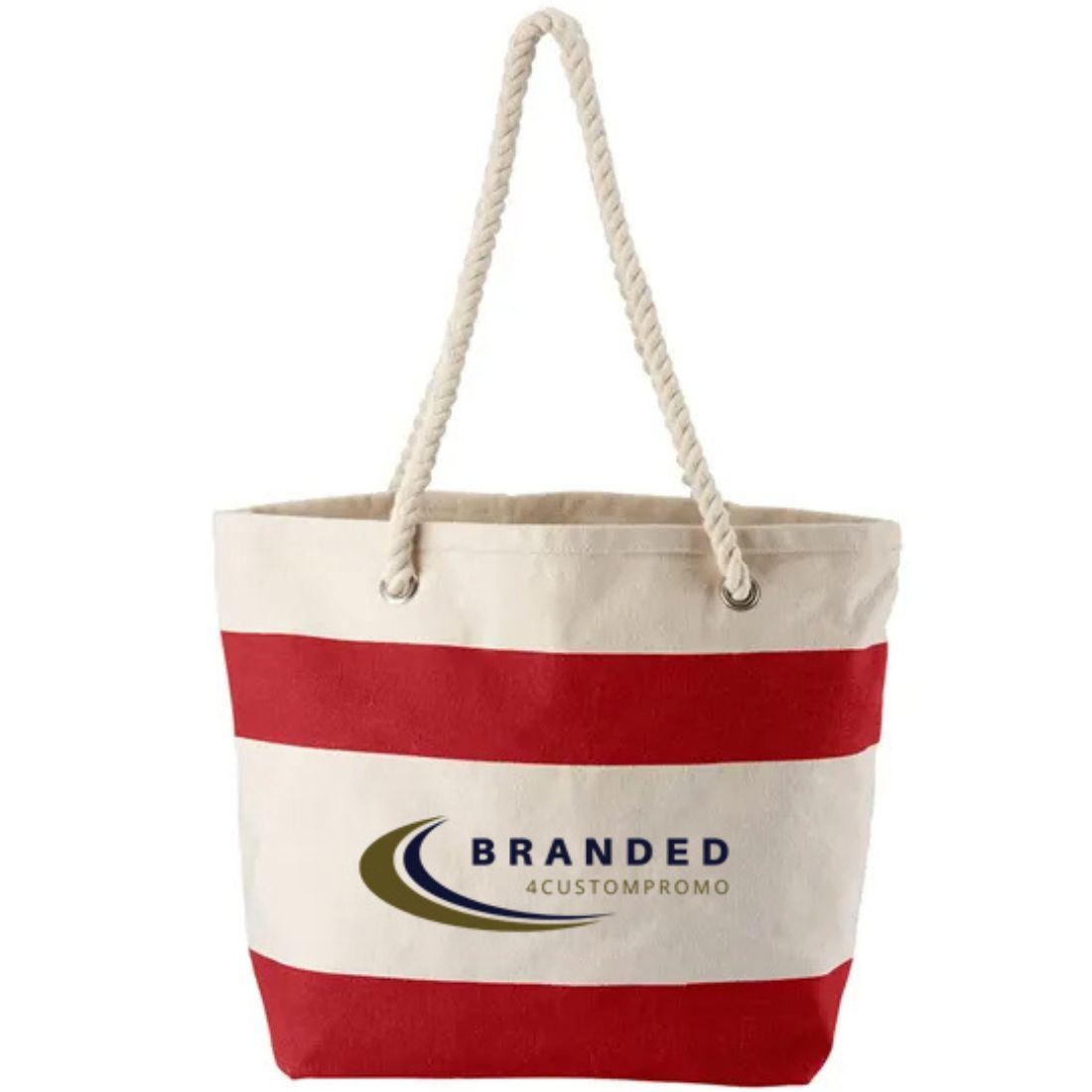 Custom Cotton Rope Handle Beach Tote Bag - 18.75