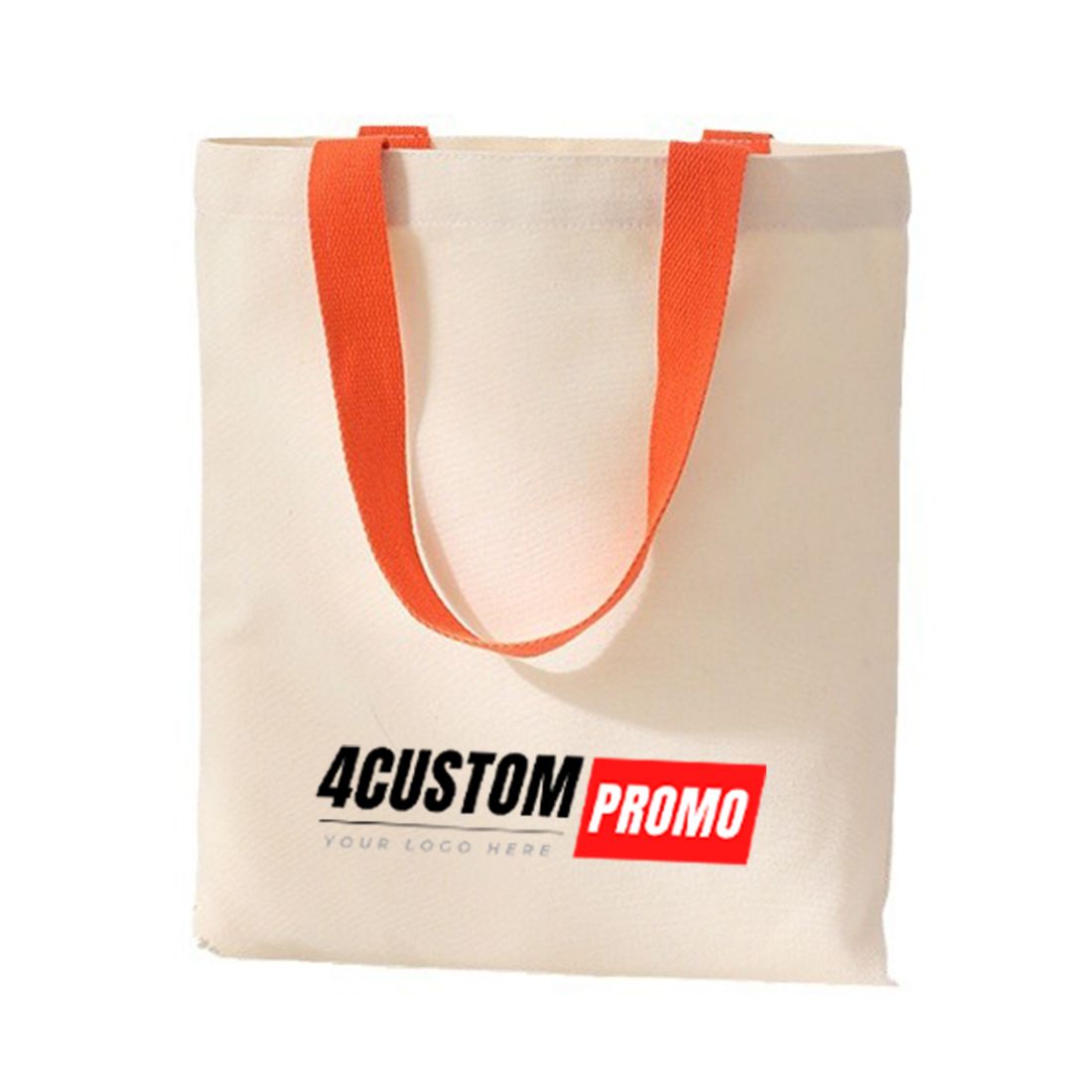 Custom Cotton Tote Bag with Color Handles - 13.75