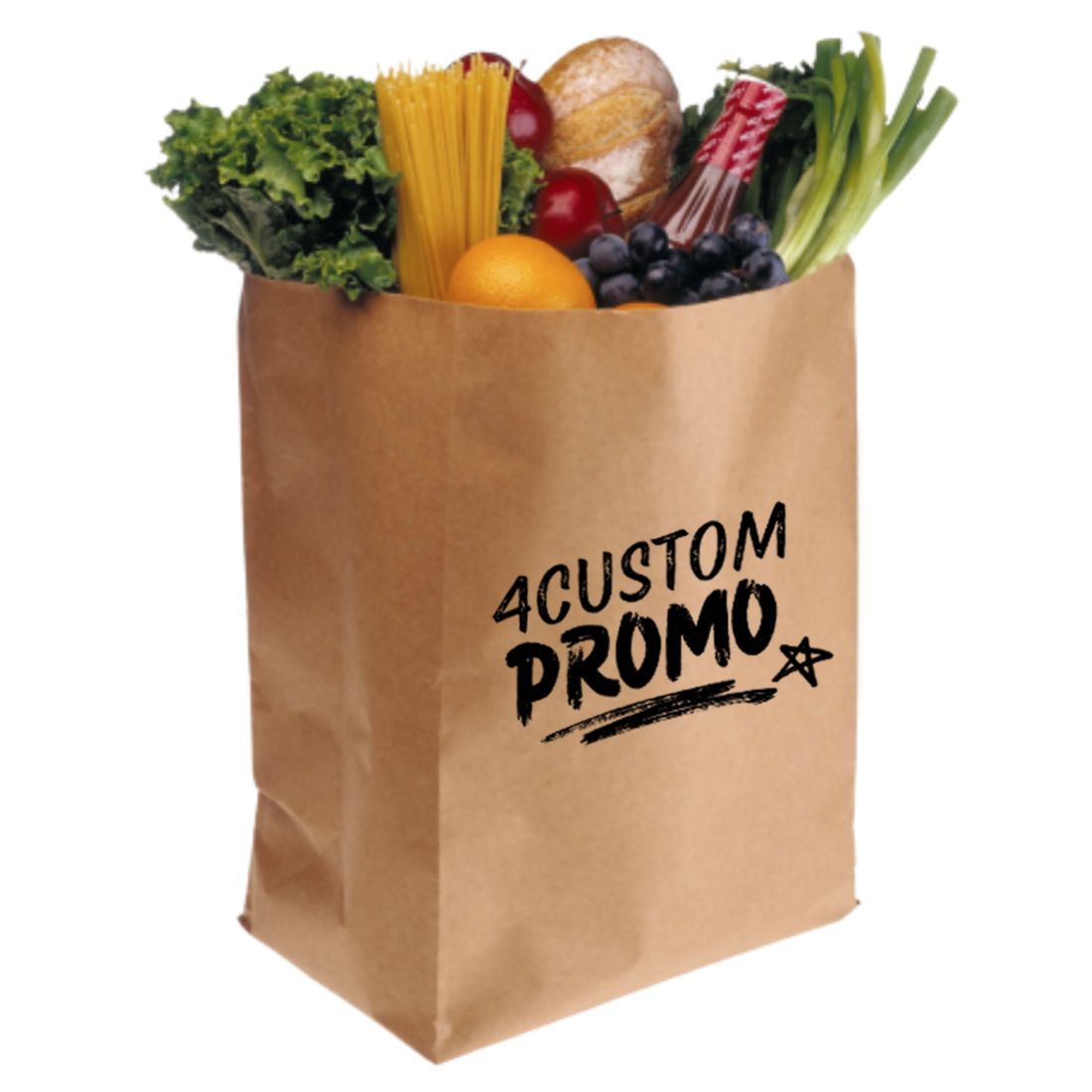 Custom Eco Natural Kraft Paper Grocery Bag - 13