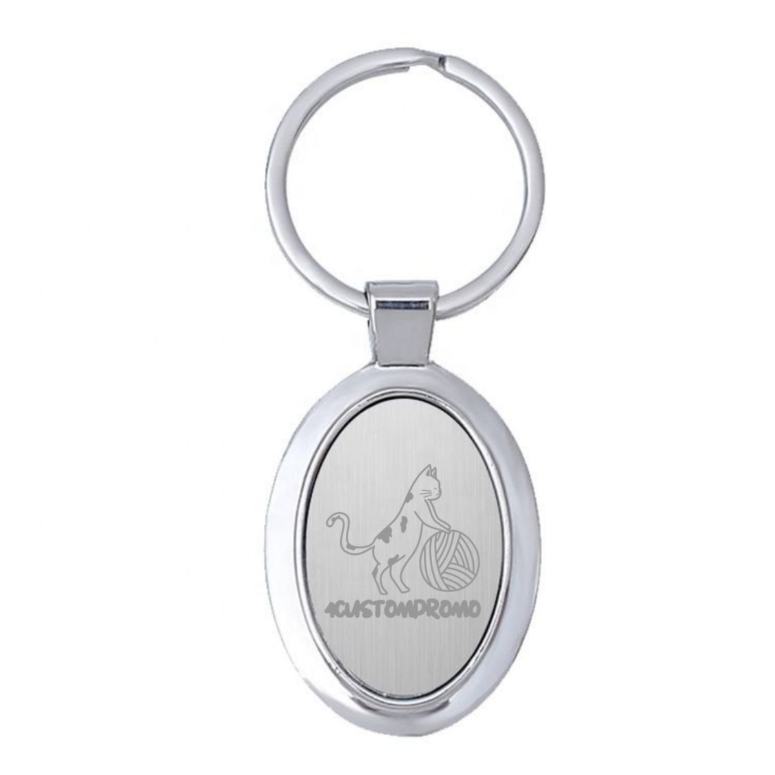 Custom Engraved Oval Metal Keychain
