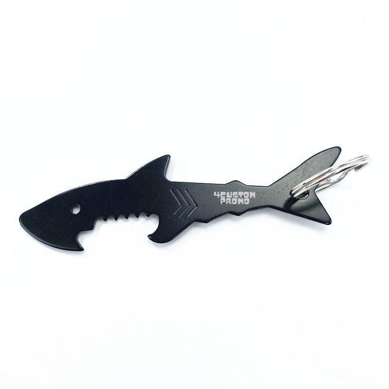Custom Engraved Shark Bottle Opener Keychain