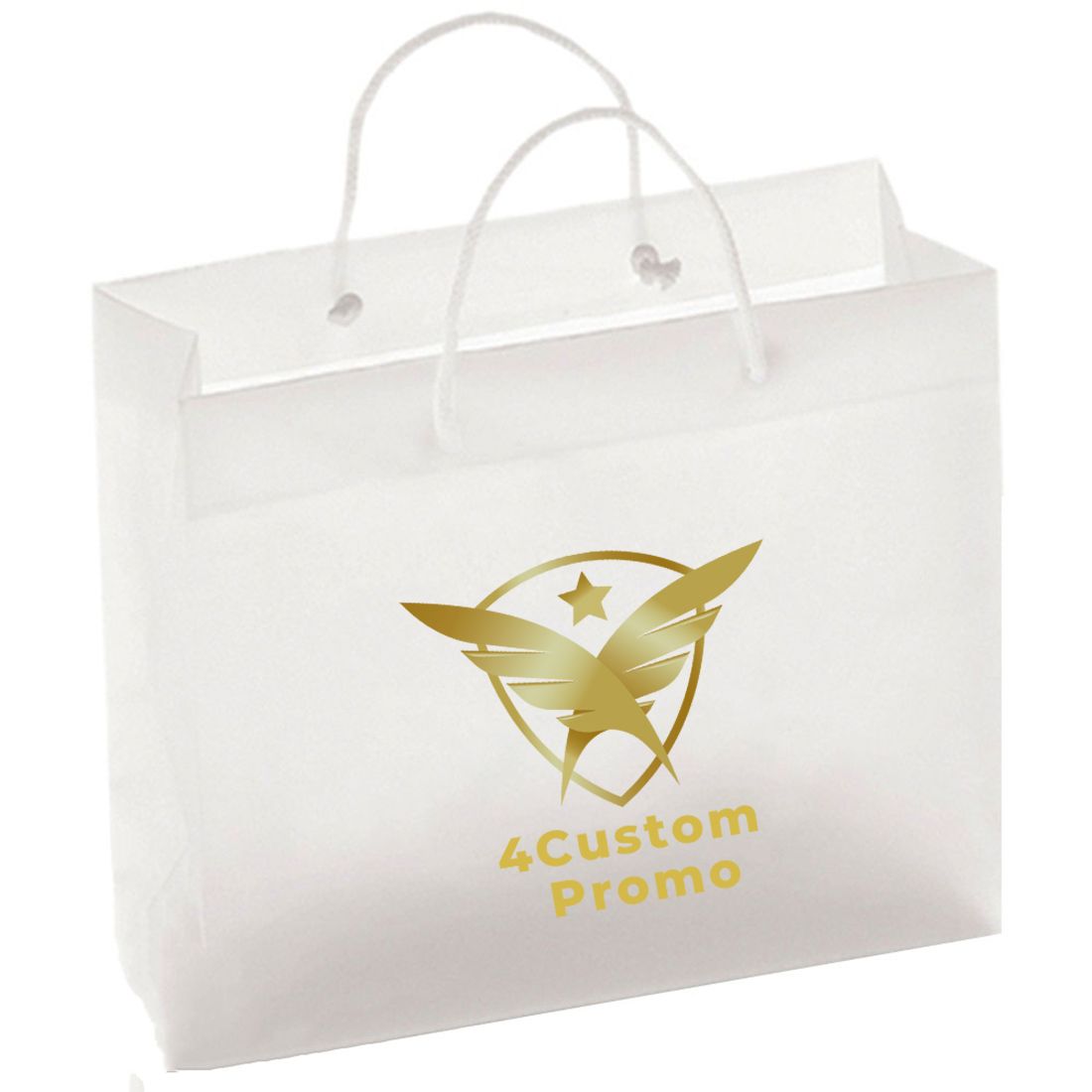 Custom Foil Stamped Frosted Plastic Euro Tote Bags - 11
