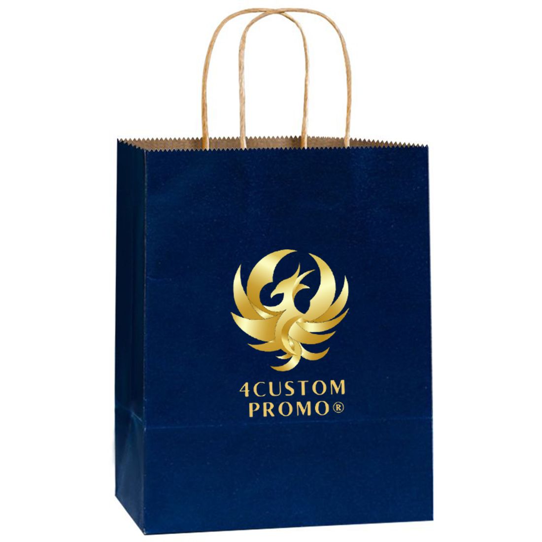 Custom Foil Stamped Twisted Handle Paper Bag - 10.25