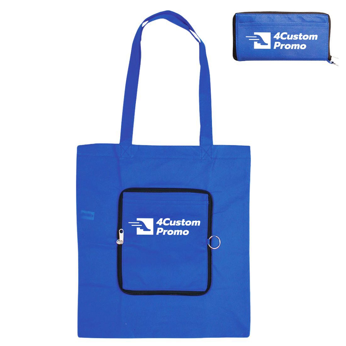 Custom Foldable Zipper Pouch Tote Bag