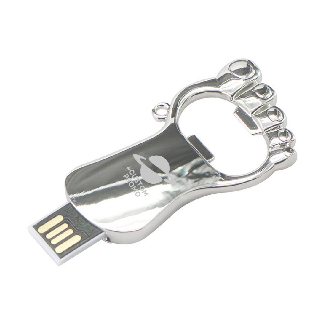 Custom Foot-Shaped Metal Bottle Opener USB Drive