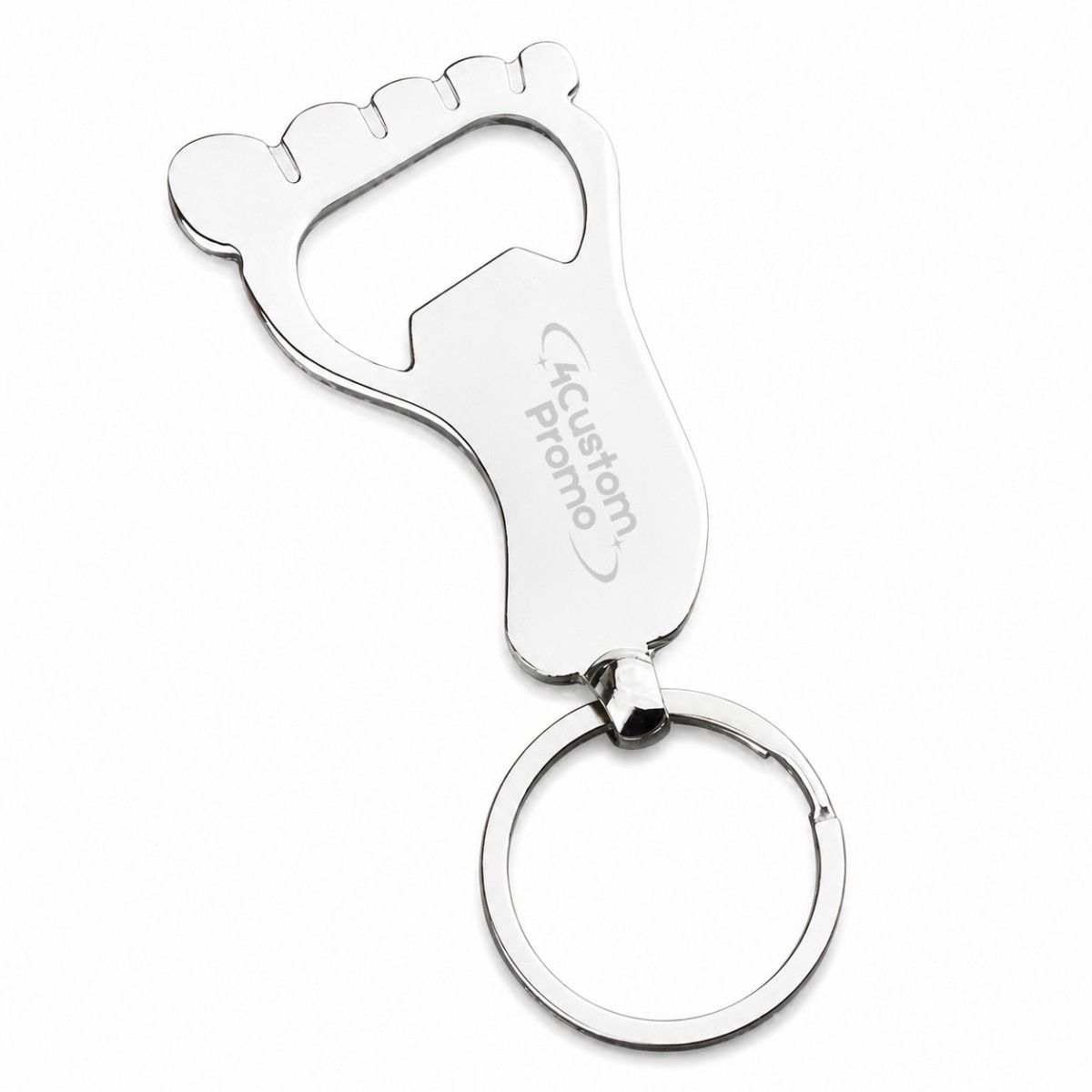 Custom Foot Shape Metal Bottle Opener Keychain