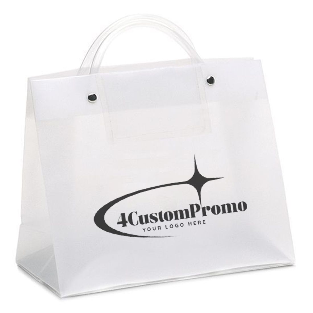 Custom Frosted Clear Plastic Handle Bag - 13