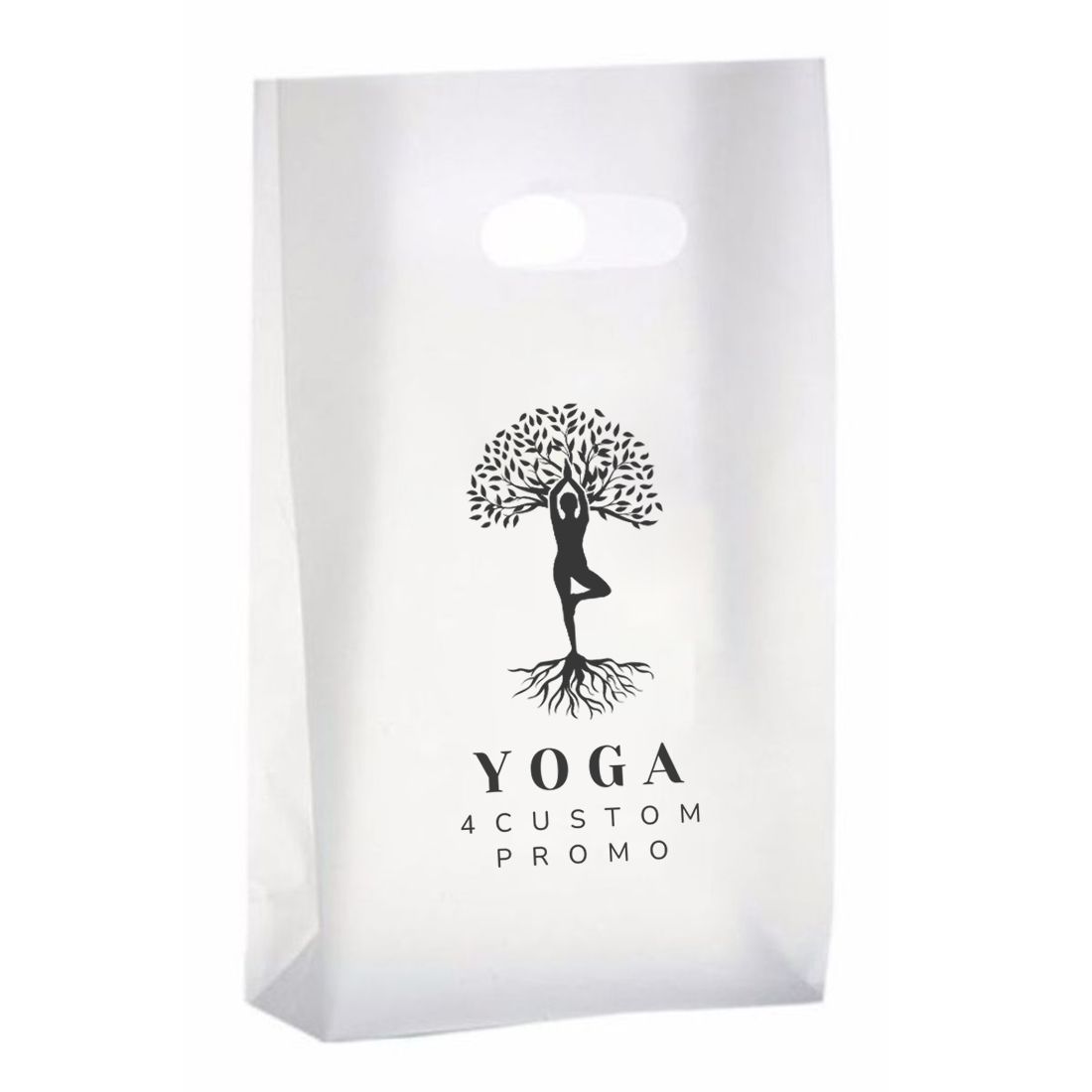 Custom Frosted Die Cut Plastic Shopping Bag - 7