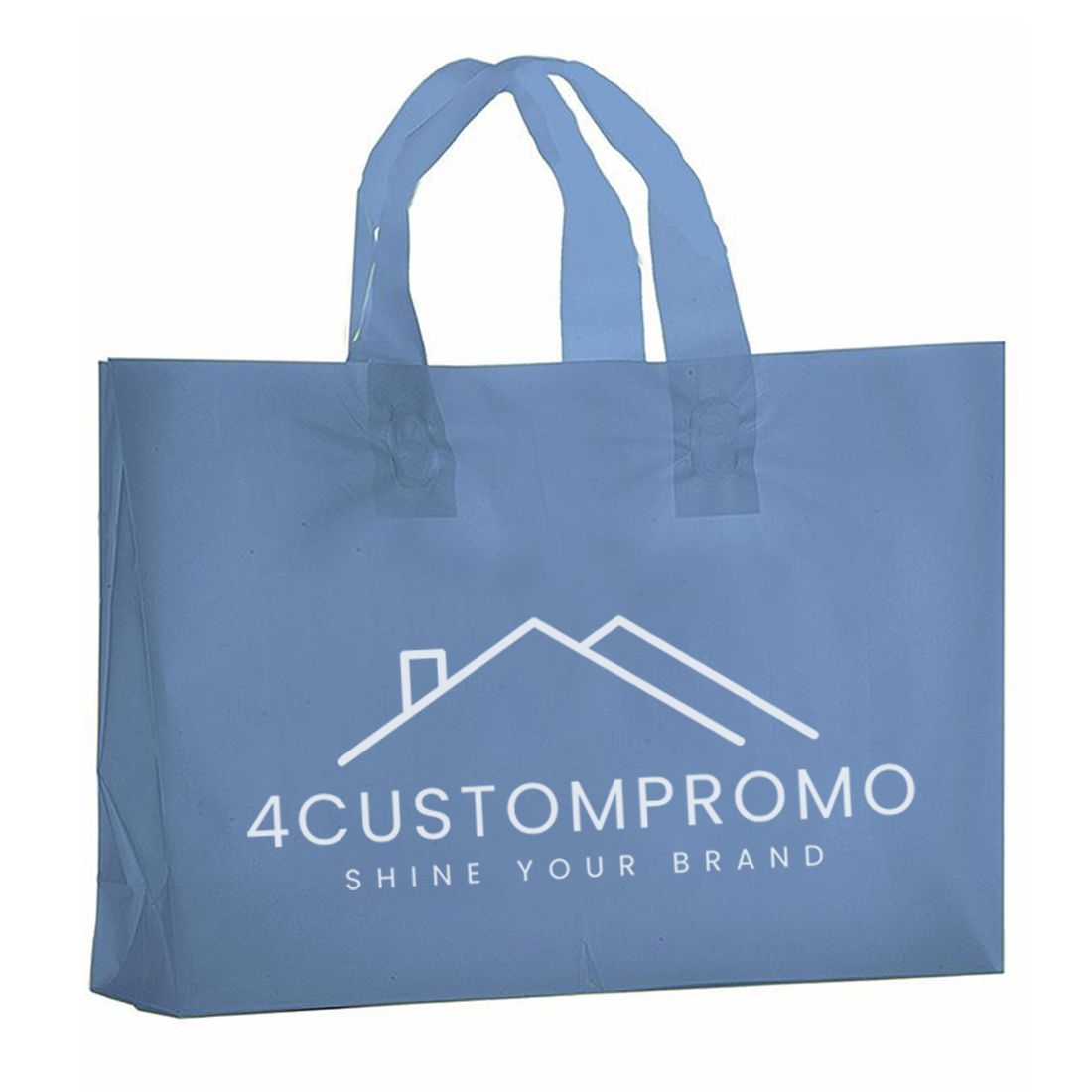 Custom Frosted Plastic Soft Loop Shopping Bag - 13