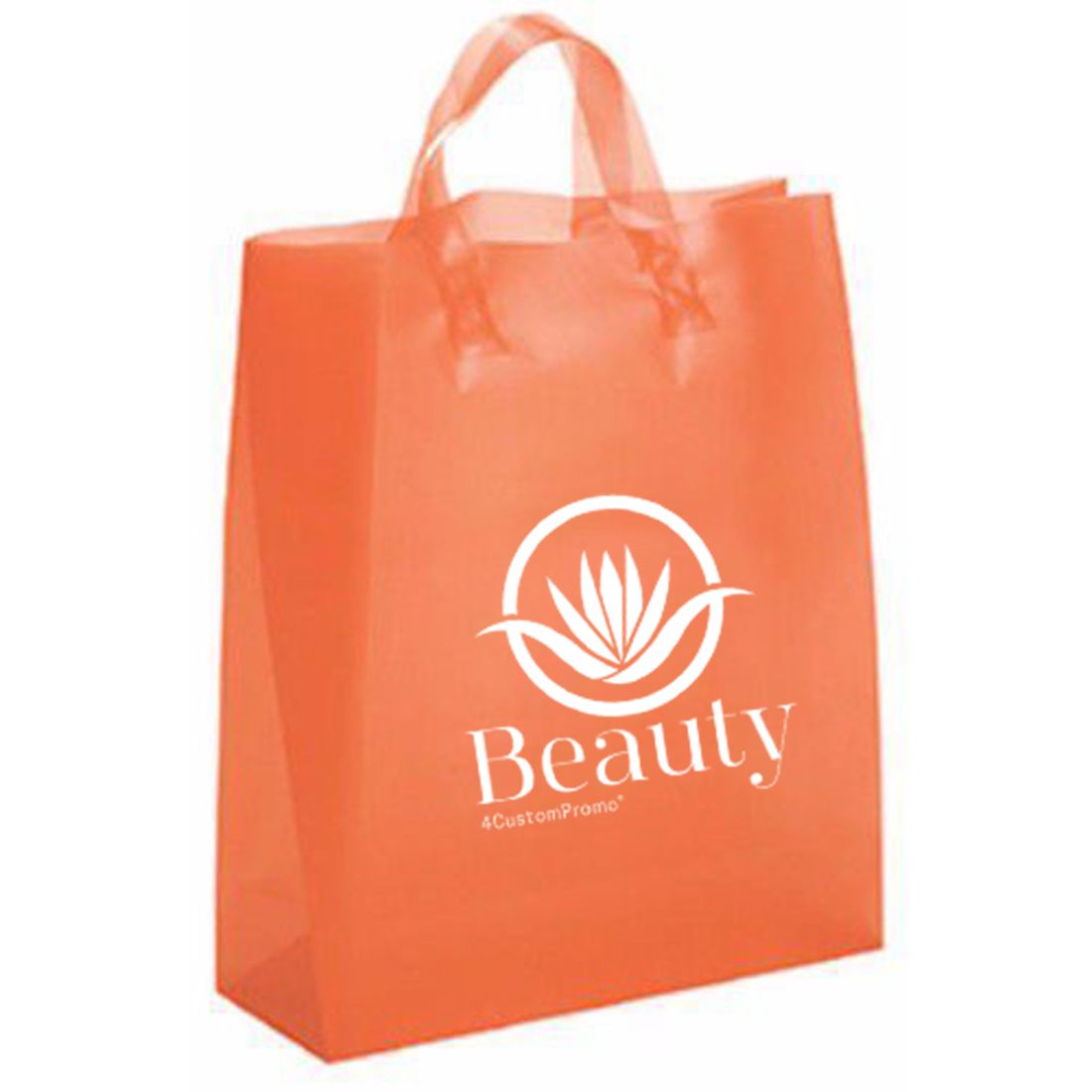 Custom Frosted Plastic Soft Loop Shopping Bag - 13