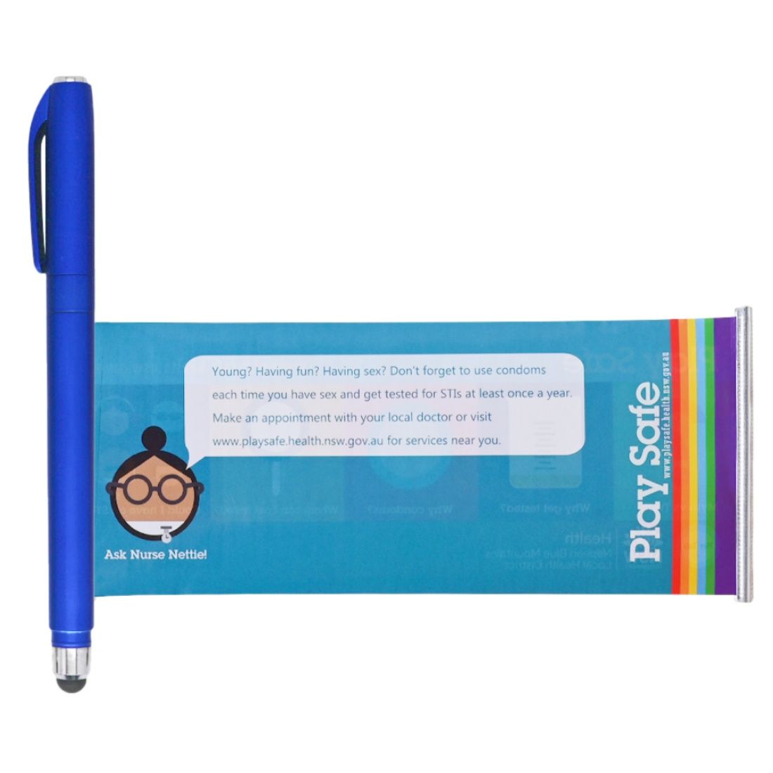 Custom Full Color Banner Pen with Stylus