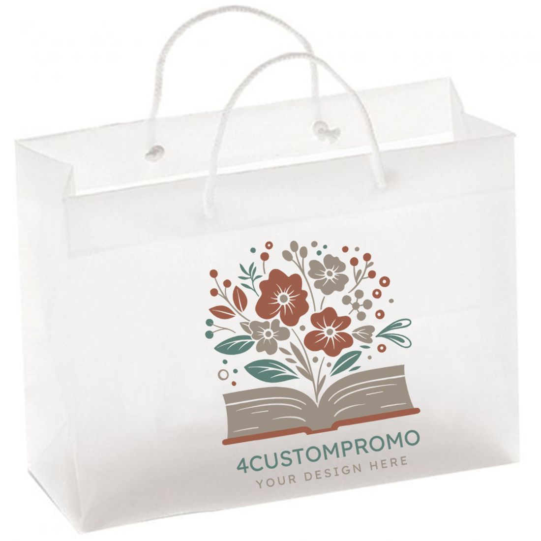 Custom Full Color Frosted Plastic Euro Tote Bag - 12