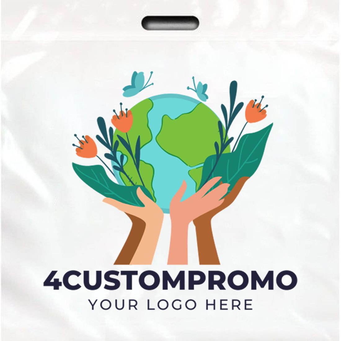 Custom Full Color Large Plastic Die Cut Bag - 20