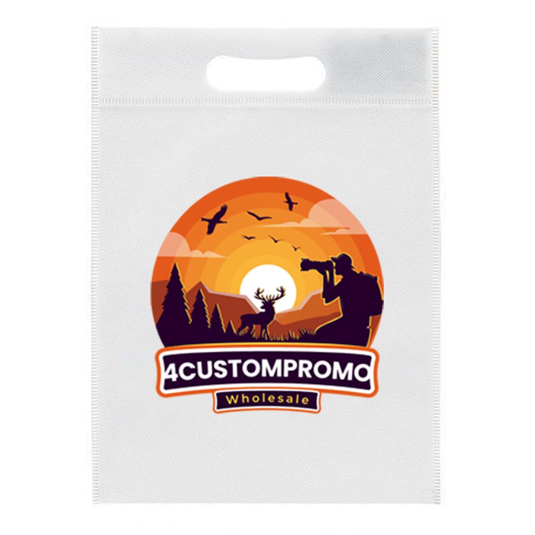 Custom Full Color Non Woven Die Cut Handle Tote Bag - 10