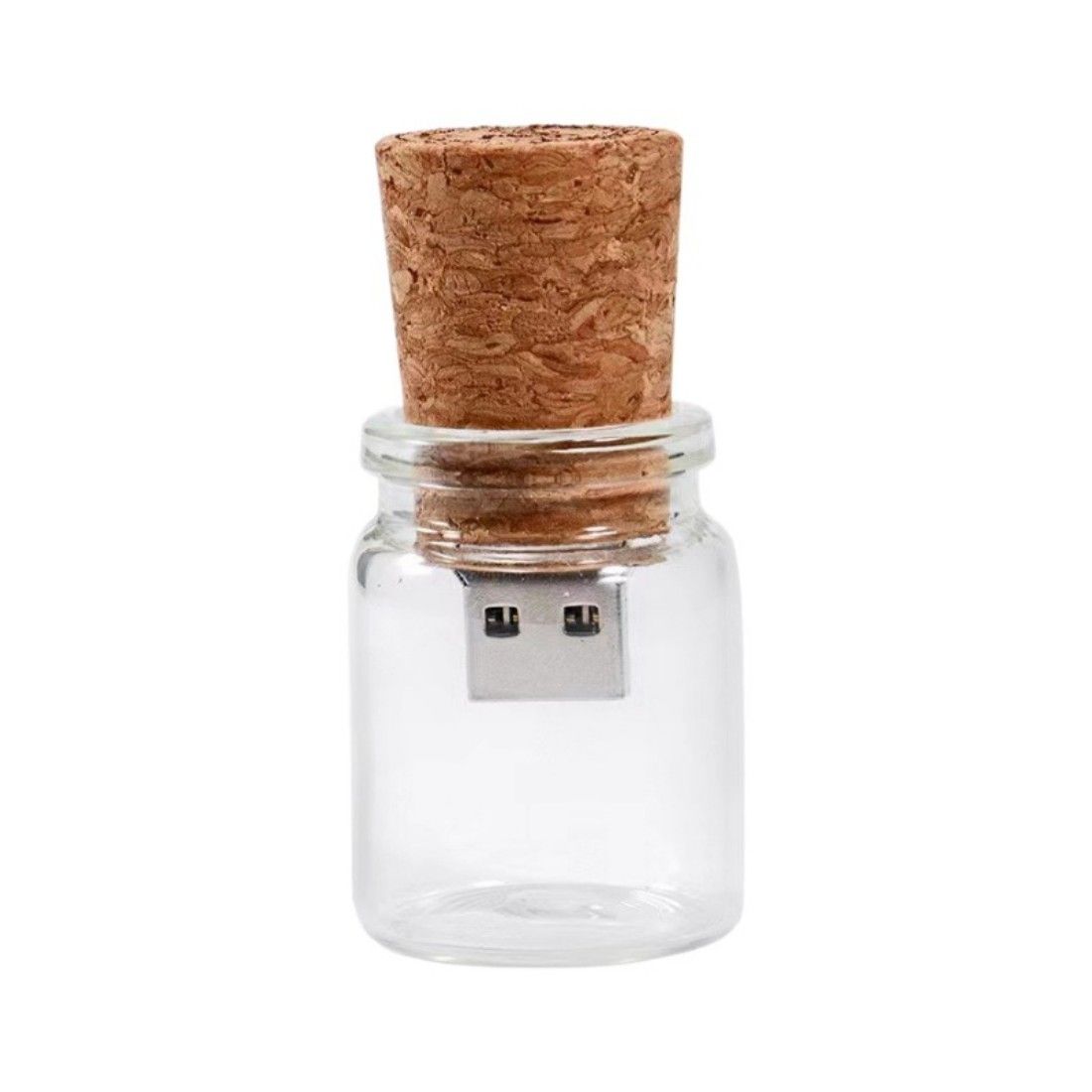 Custom Glass Wishing Bottle USB Drive with Cork Top