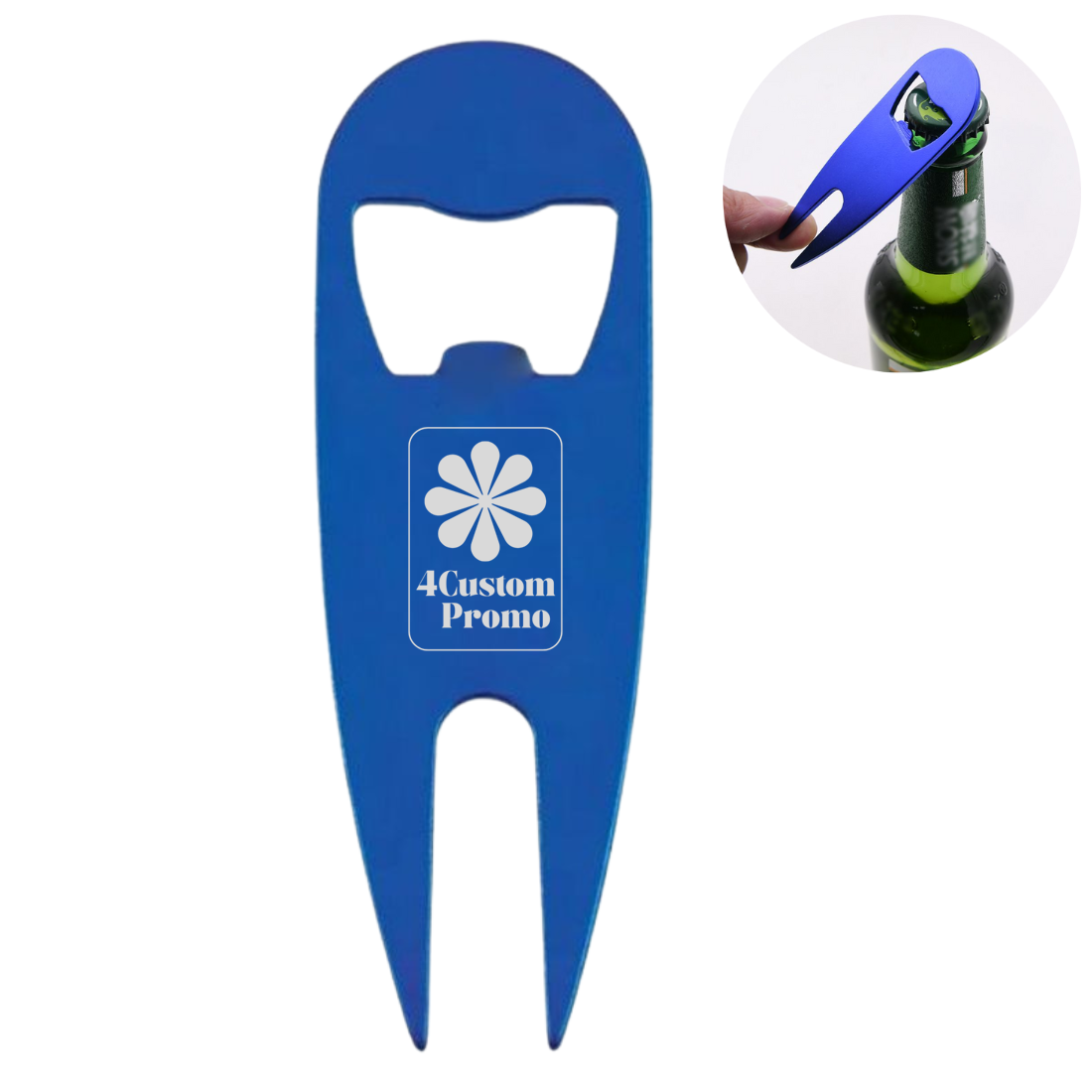 Custom Golf Divot Tool with Bottle Opener