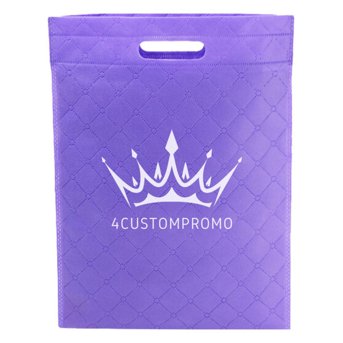 Custom Grid Quilted Non Woven Tote with Die Cut Handle - 12
