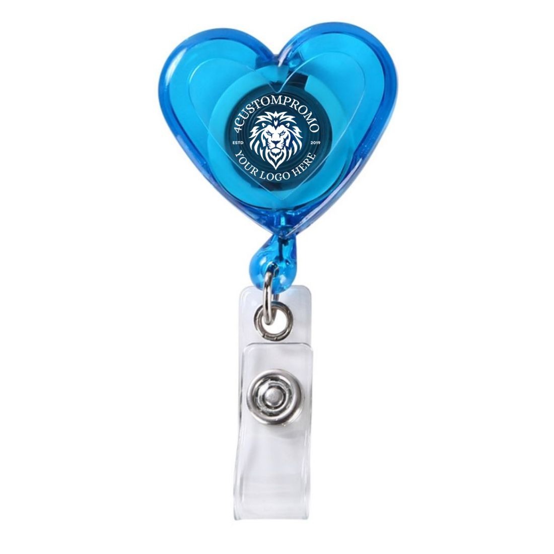 Custom Heart Shaped Clear Badge Holder