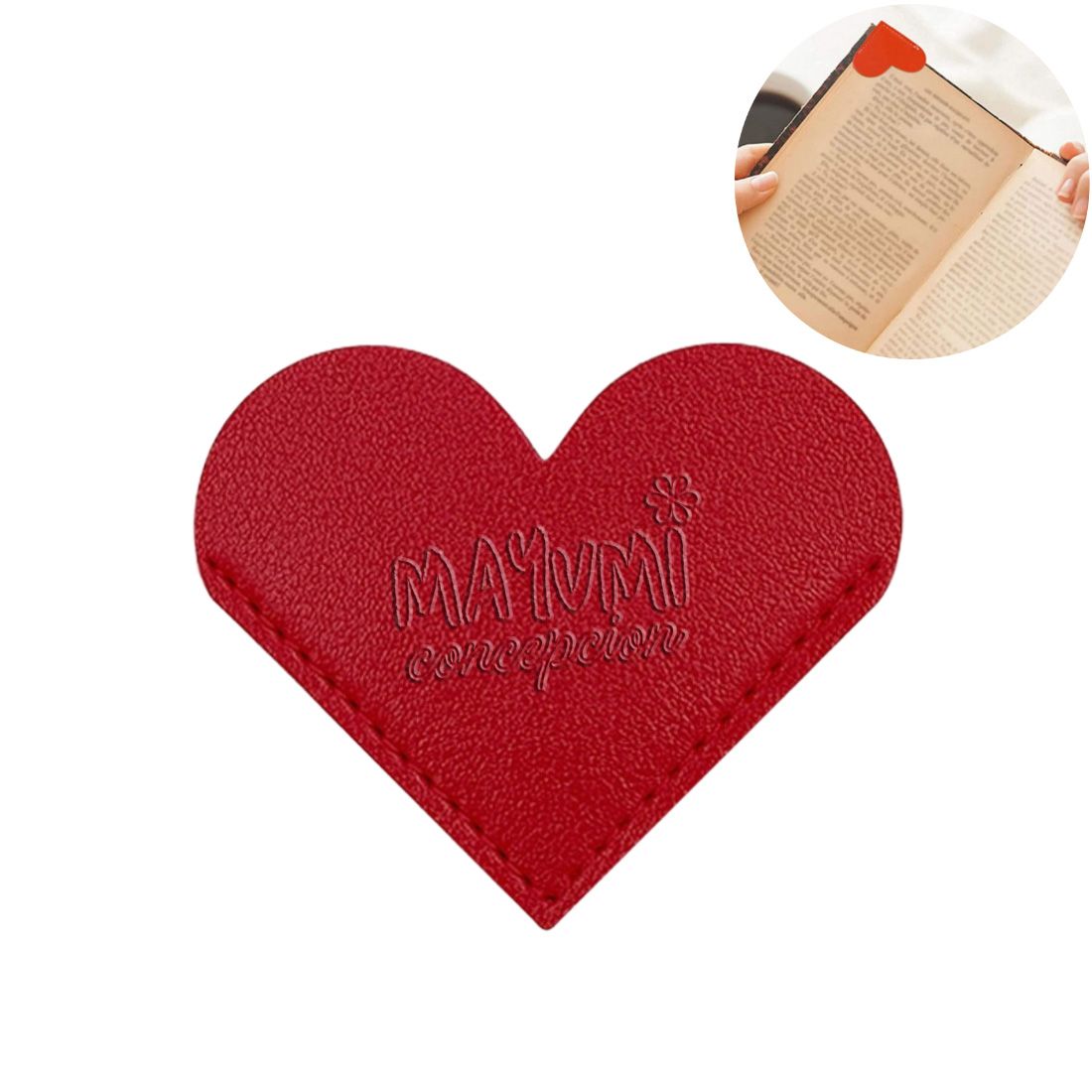 Custom Heart Shaped Leather Bookmark