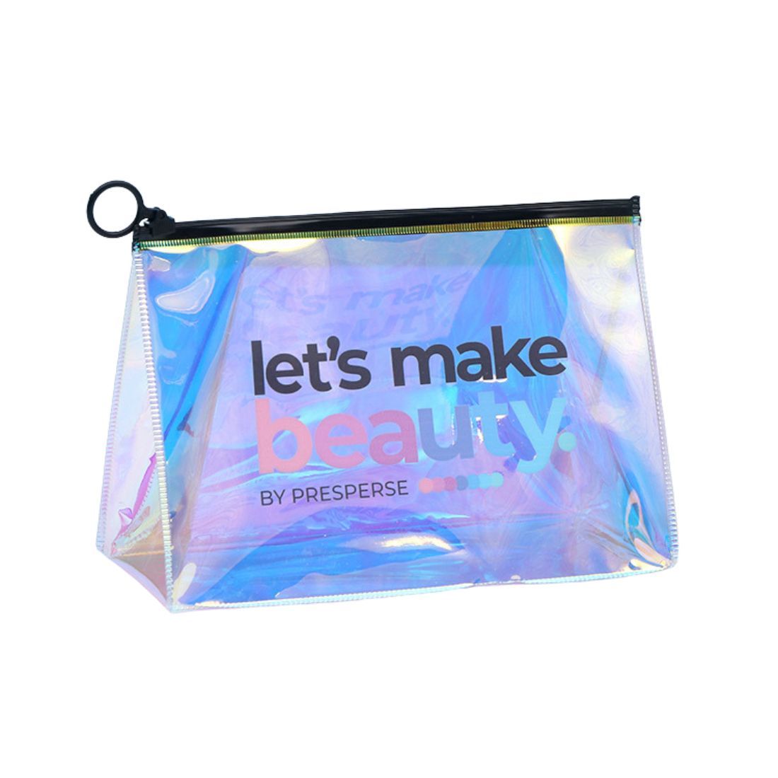 Custom Holographic Clear PVC Makeup Bag - 8.5