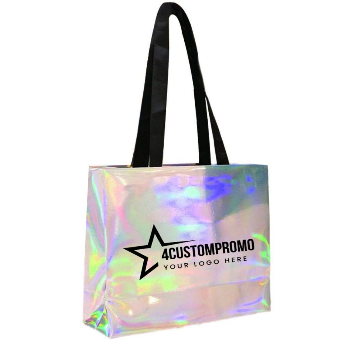 Custom Holographic Paper Tote Bag - 15.5