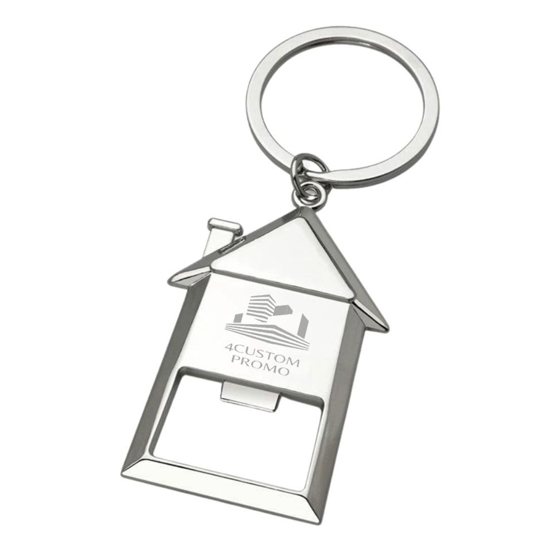 Custom House Shape Bottle Opener Keychain