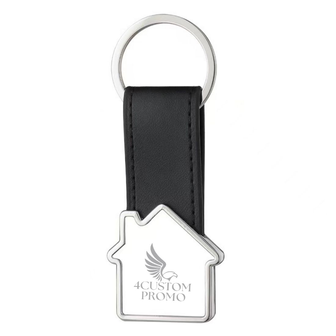 Custom House Shaped Leather Real Estate Keychain