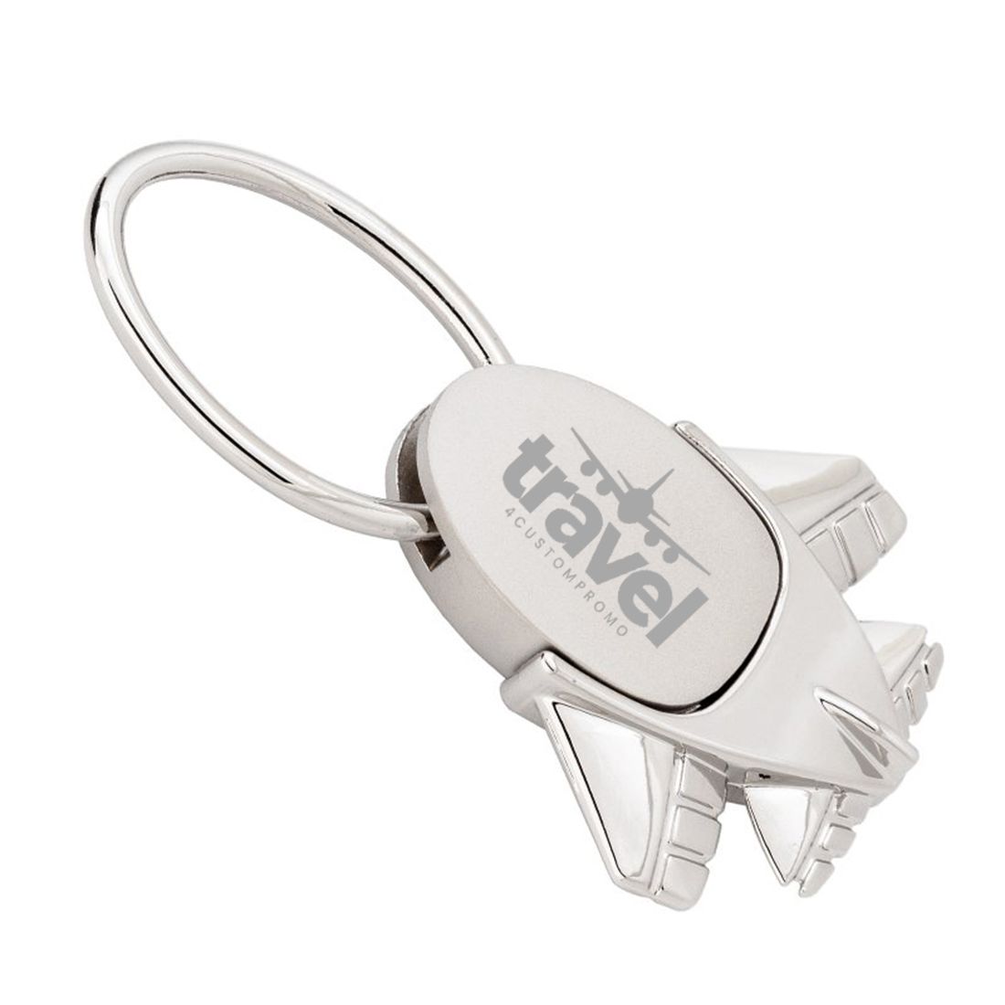 Custom Jet Shaped Metal Keychain