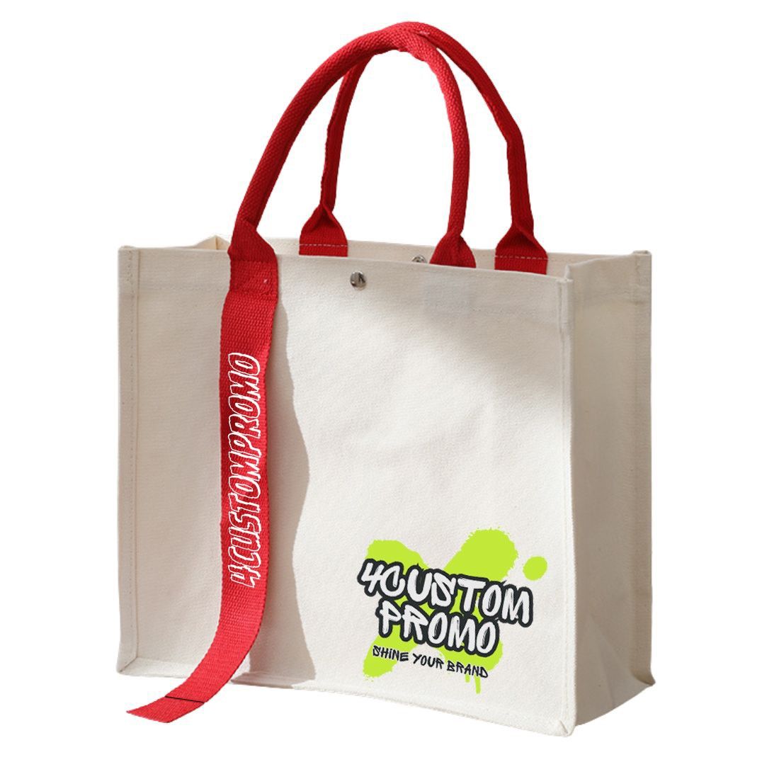 Custom Laminated Canvas Gusseted Tote Bag - 13.8