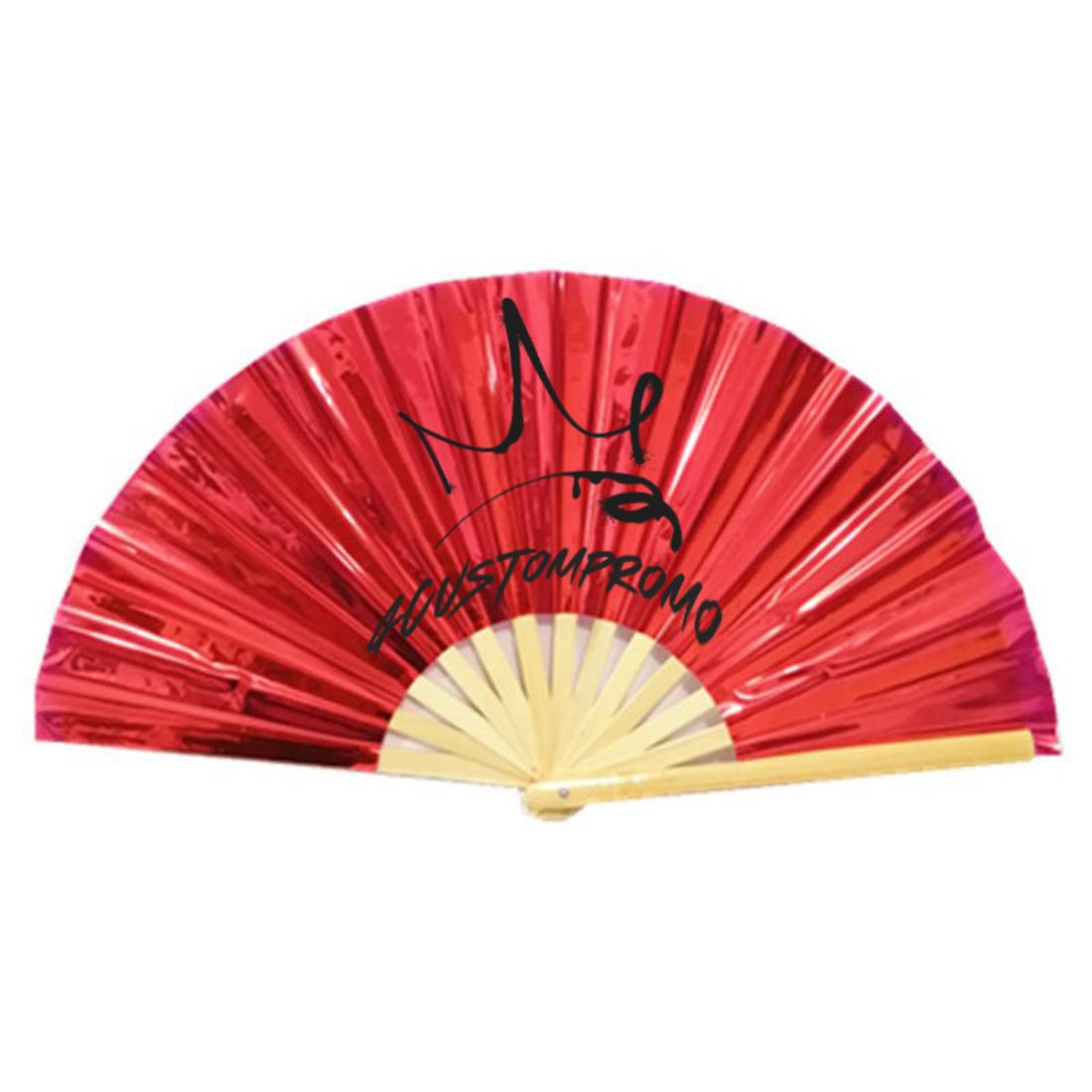 Custom Large Bamboo Folding Hand Fan with PVC Leaf