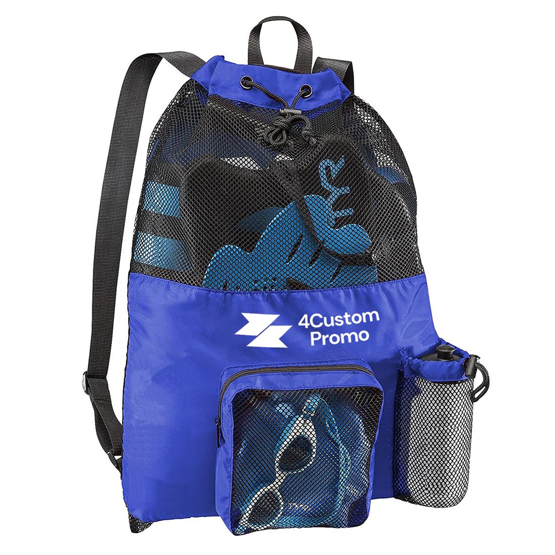 Custom Large Capacity Mesh Drawstring Swim Backpack